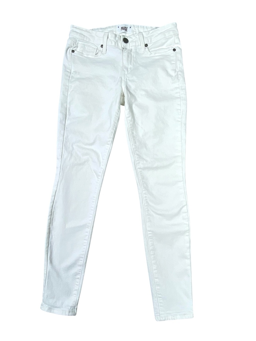 Paige Kylie Crop Jeans Women's 27 White Stretch Slim Fit Low Rise Casual Denim